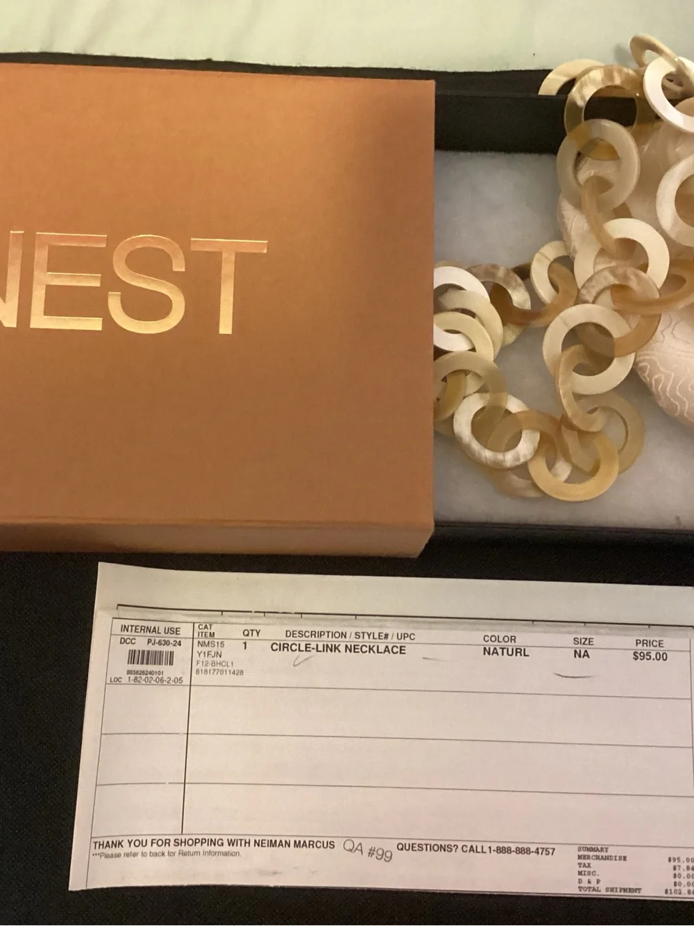 Women’s NEST Link Necklace - Cream/Tan